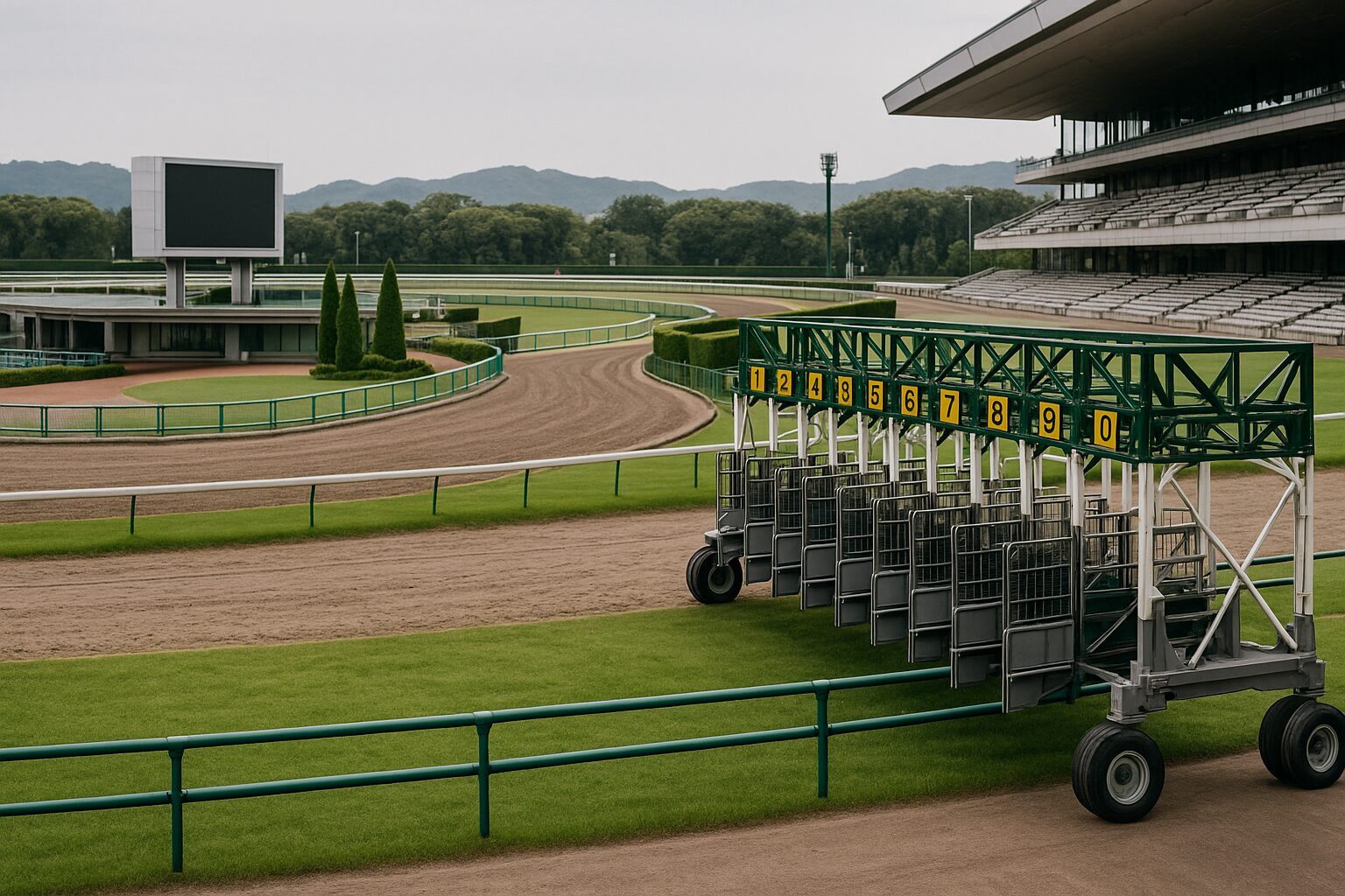 馬が一斉に並んでいる