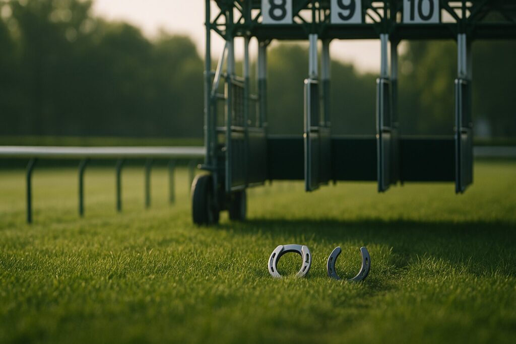 競馬場と出走表をイメージした写真。本命・対抗・大穴の記号を解説する記事の導入画像。