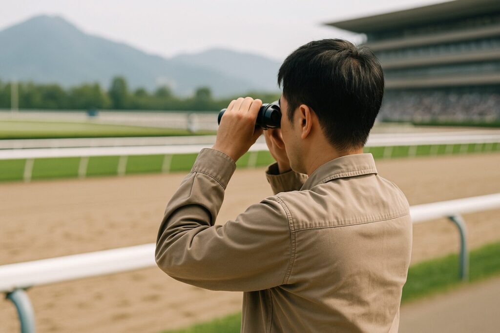 大穴意味を象徴する四つ葉と砂の馬場