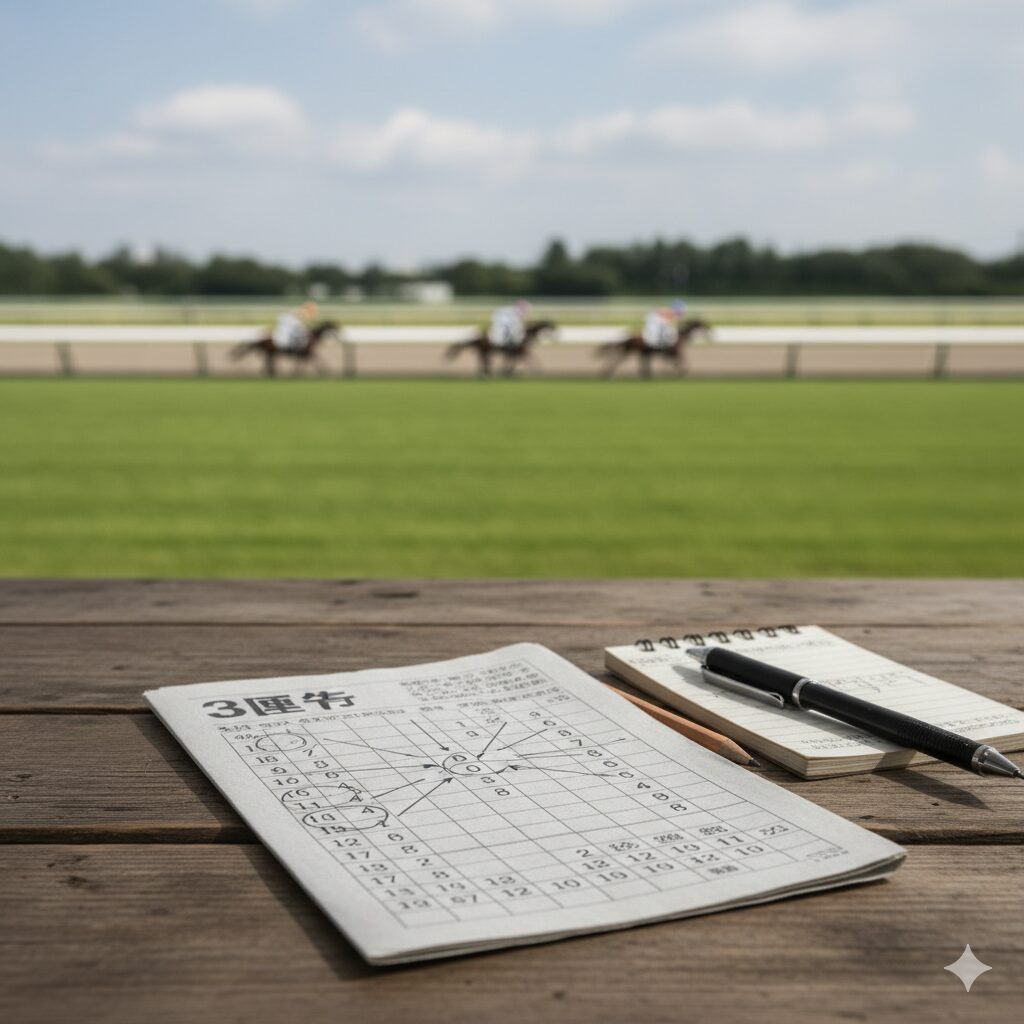 3連単軸2頭流しの馬券イメージ