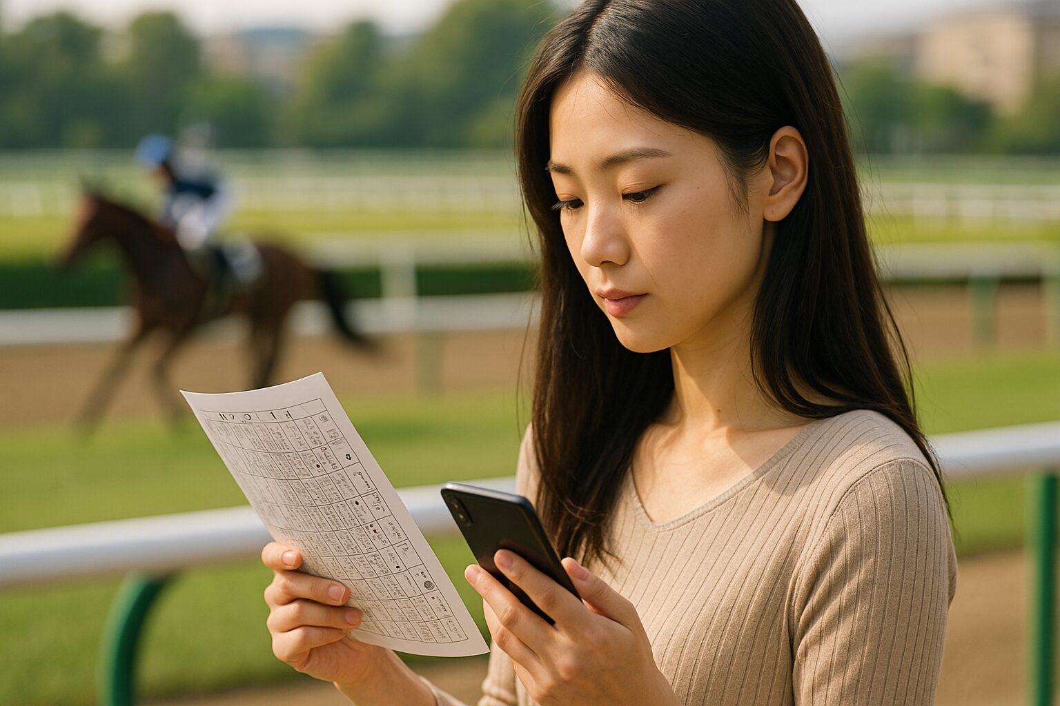 win5 組み合わせ計算を考える女性