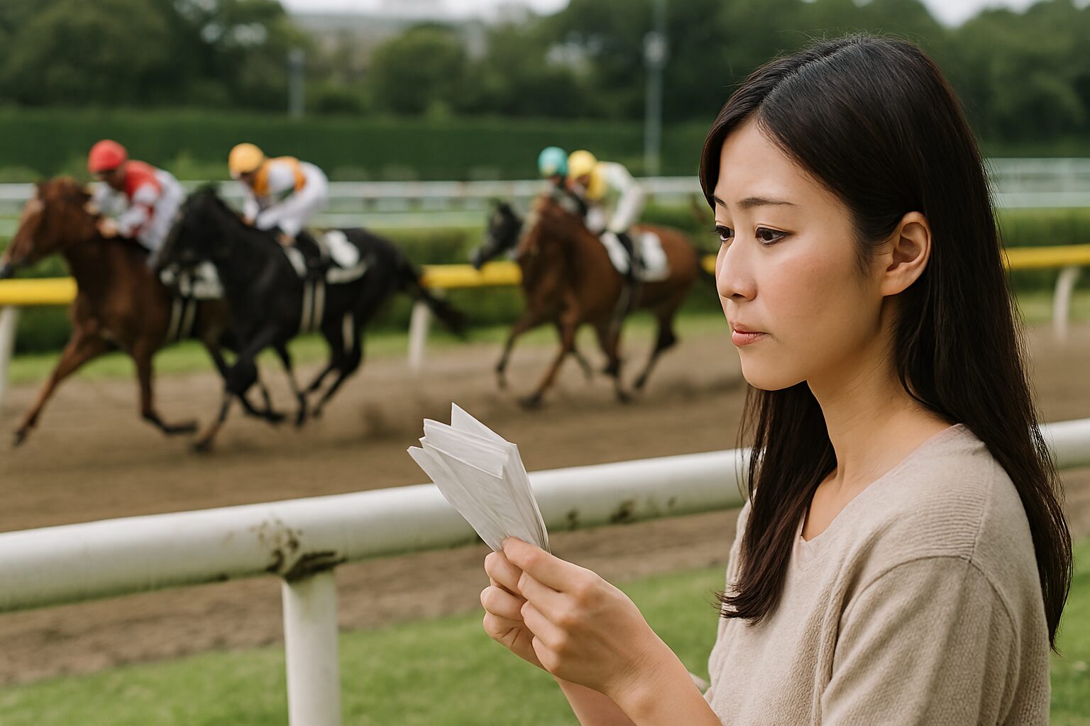 競馬予想 順番を考える日本人女性