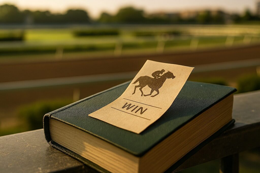 競馬に勝てるようになった人の習慣を象徴する競馬場と勝利の瞬間のイメージ｜回収率アップの実践法