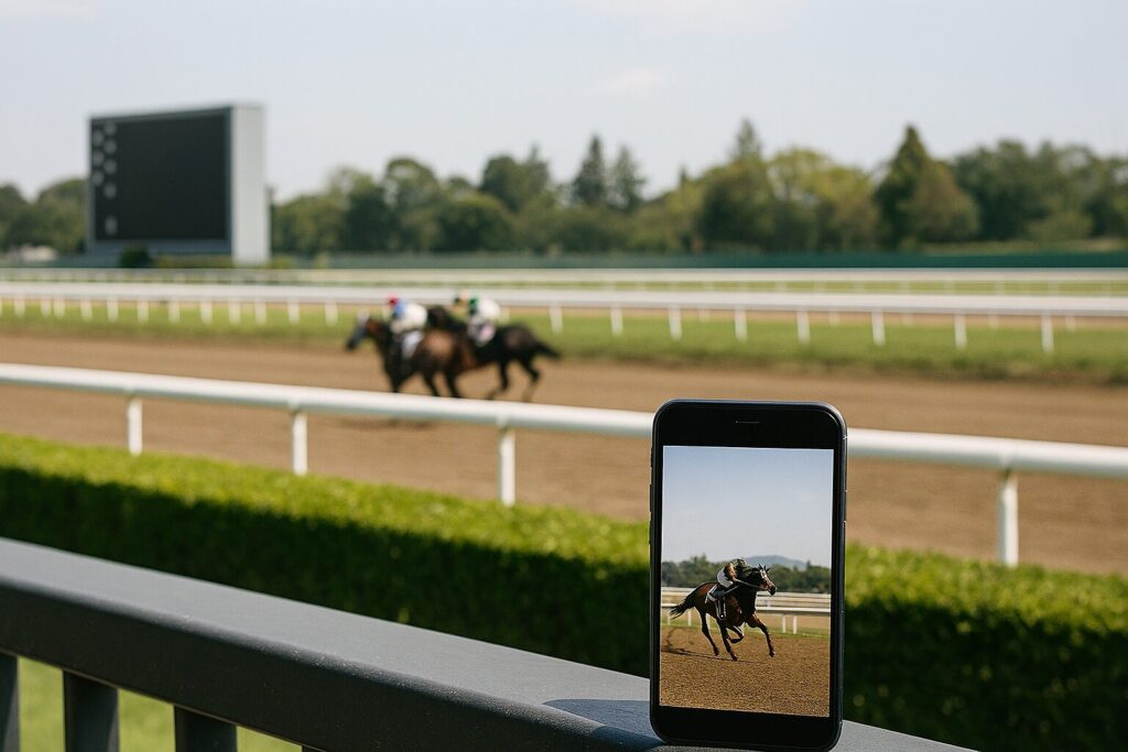 スマホで競馬ターゲットを操作するイメージ