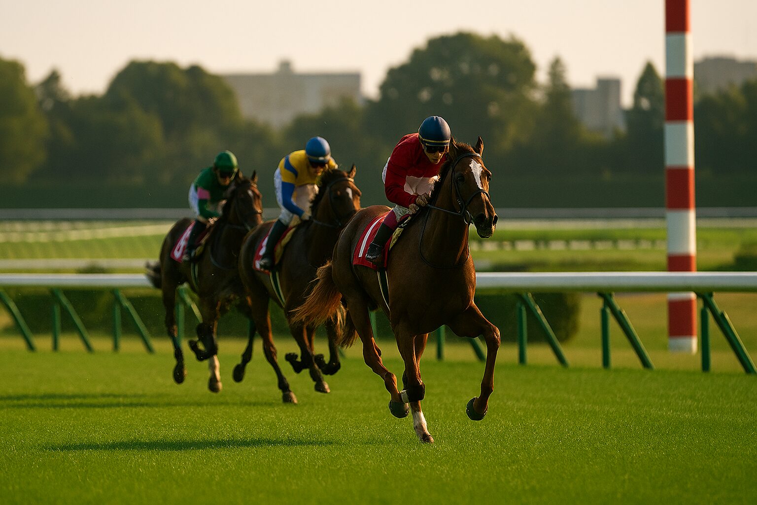 馬がパドックを周回しているシーン