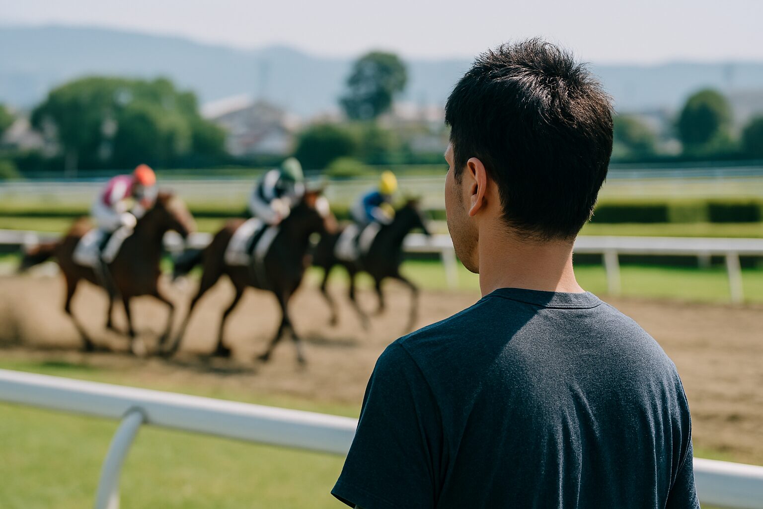 パチンコより競馬を見つめる背中