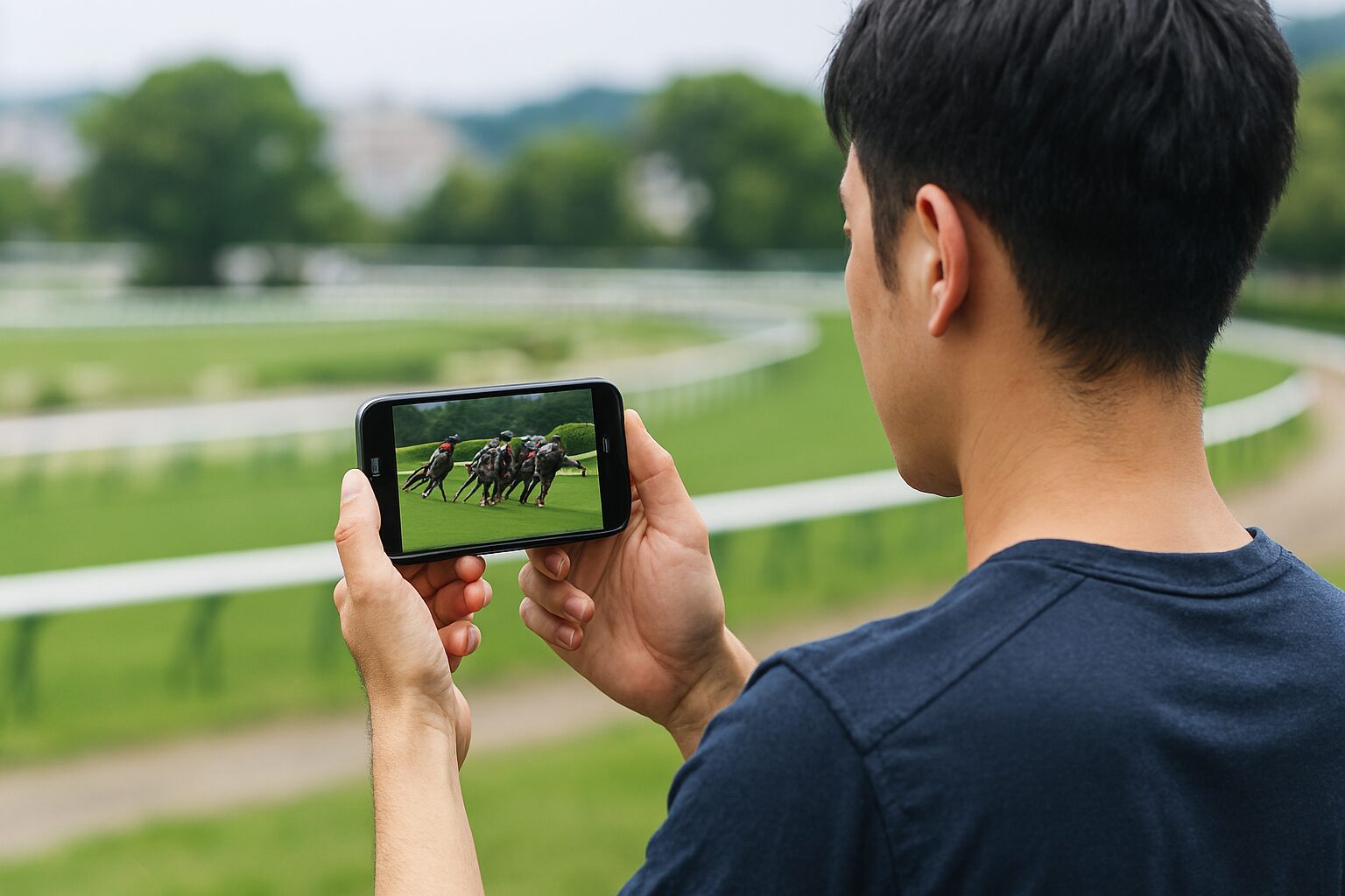 競馬ターゲット スマホを持つ男性