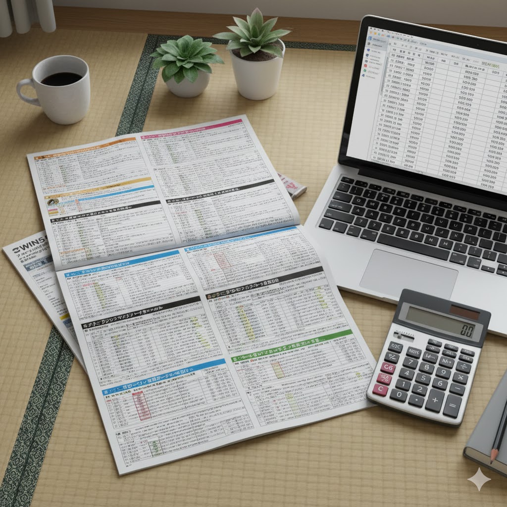 win5 組み合わせ計算を考える女性