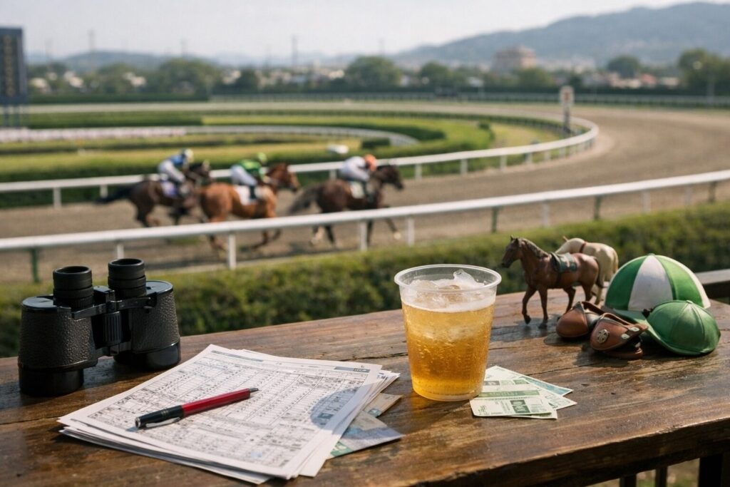 競馬の走行場面の要点を示す