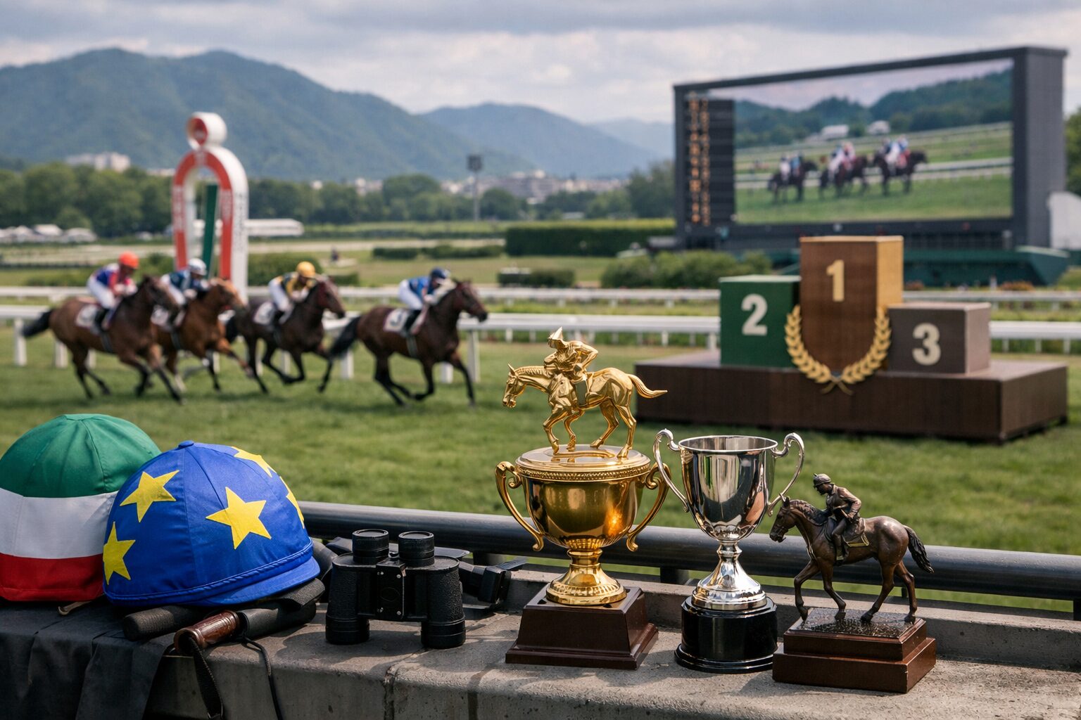 競馬場でのレースの瞬間