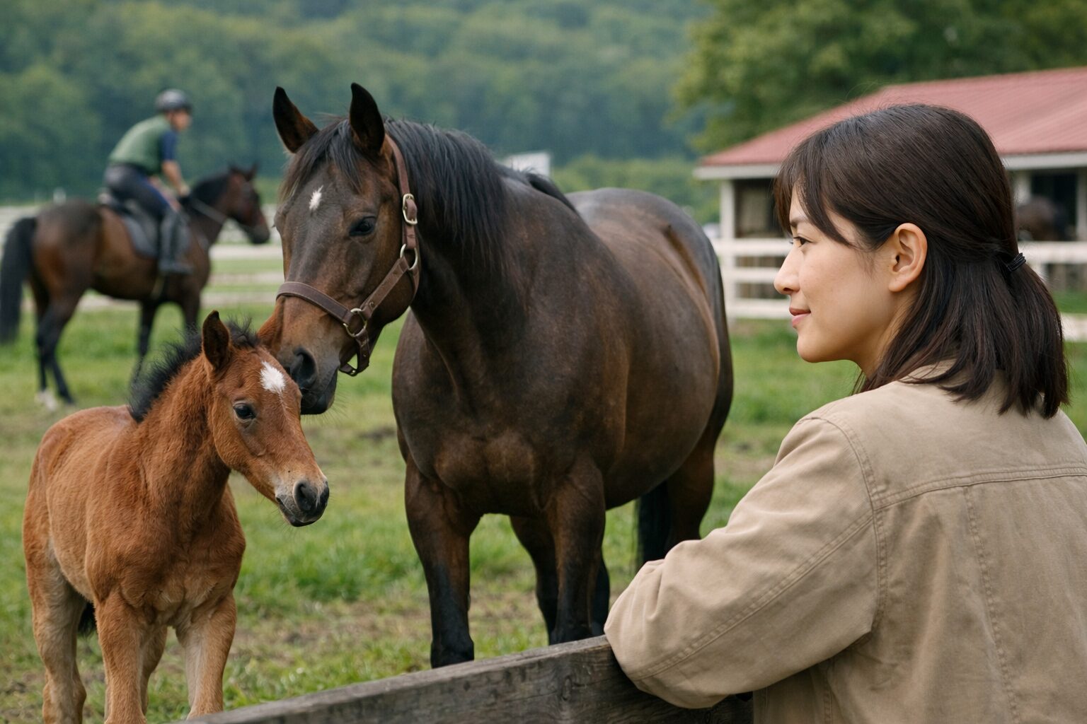 日本人女性が産駒の読み方を確認