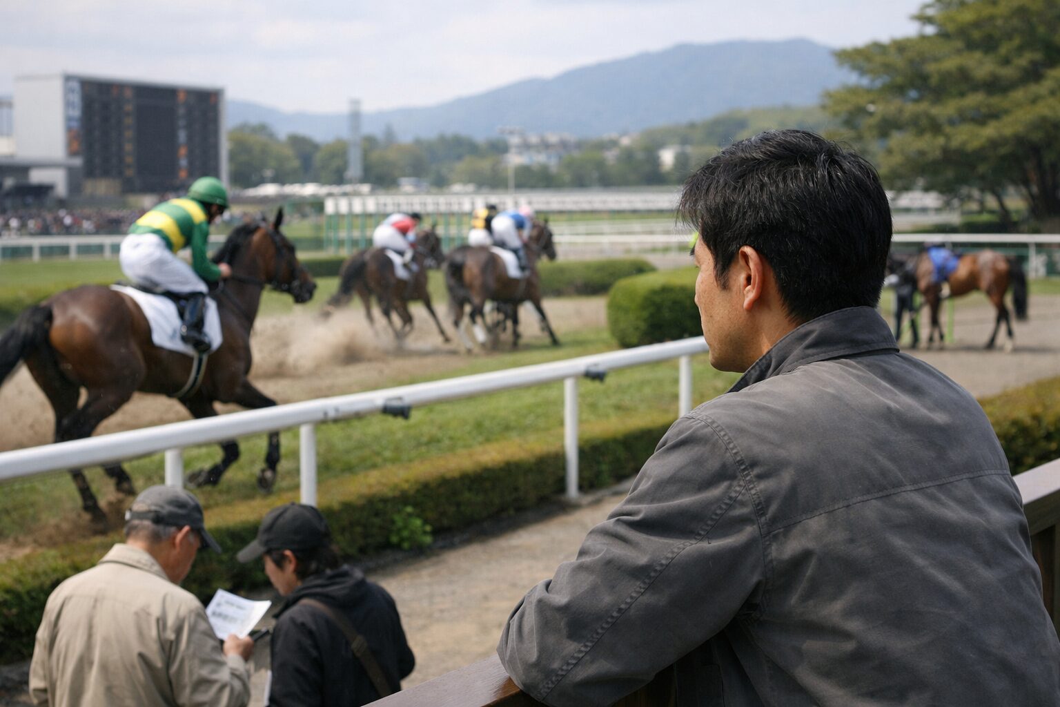 日本人男性が三連単を効率的に買う場面