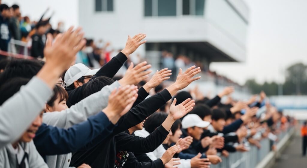 競馬のスローペース展開を解説する日本人男性