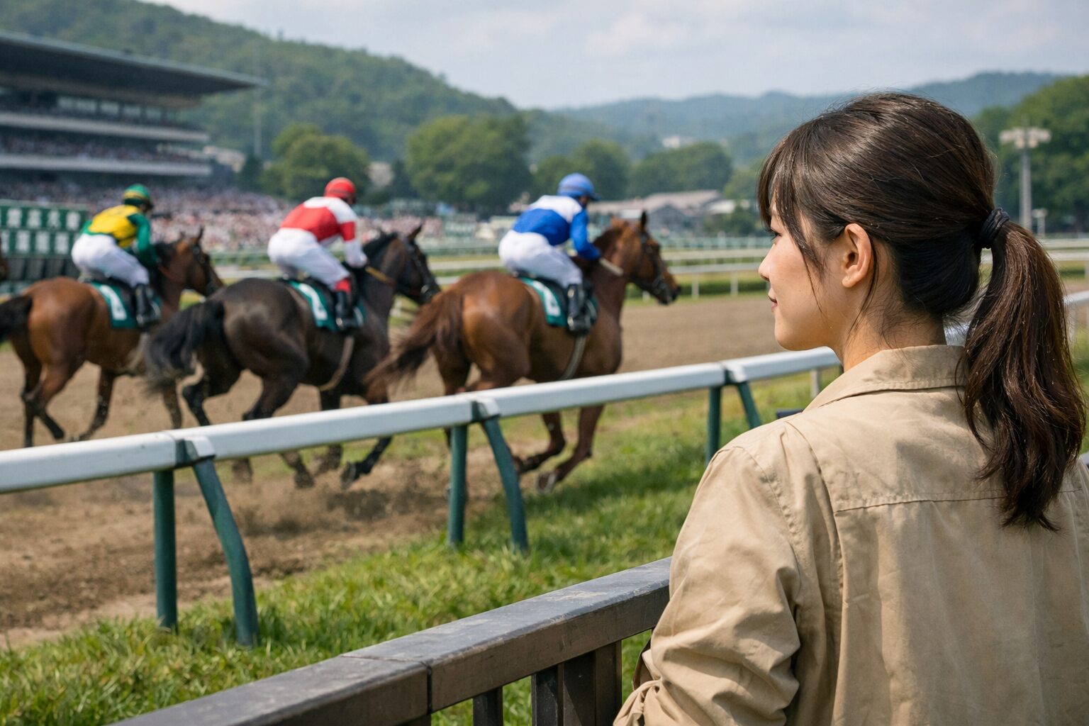 日本人女性が橋本マナミ競馬予想の要点を確認する様子