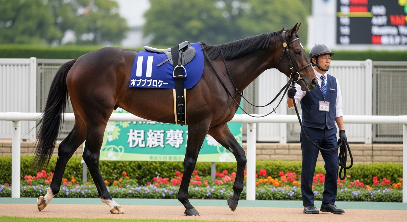 日本人男性騎手が芝レースで馬を追う場面
