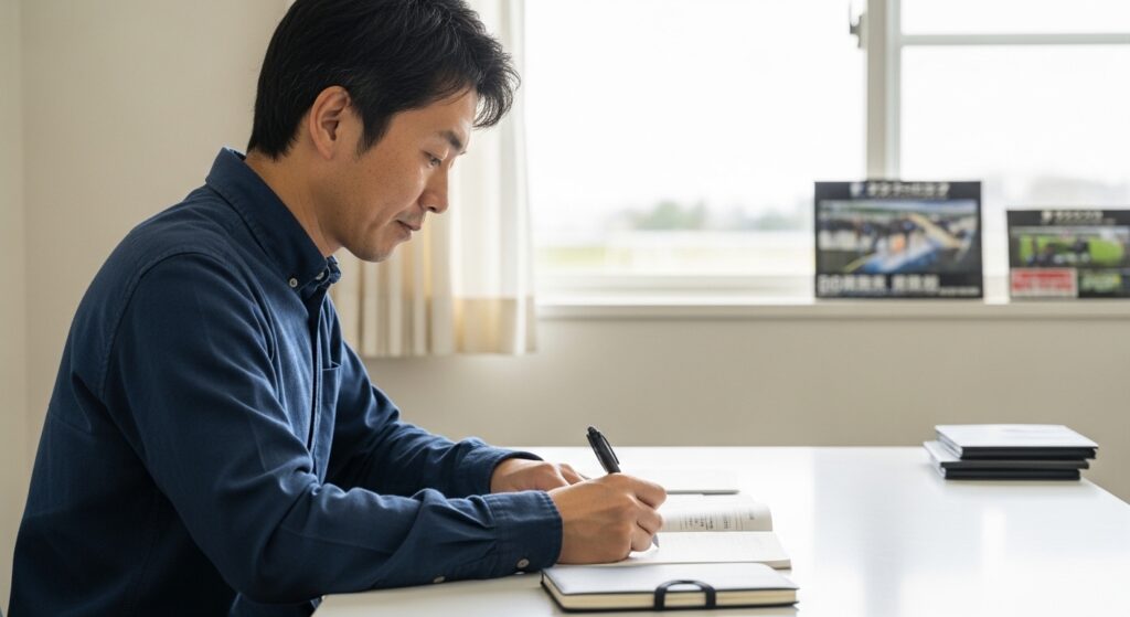 日本人男性が競馬の追い切りを分析する