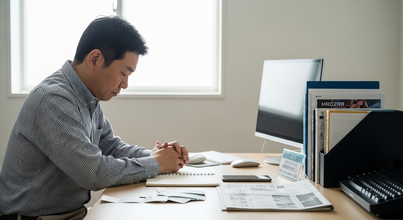 悩む日本人男性と競馬で負けが続く原因整理