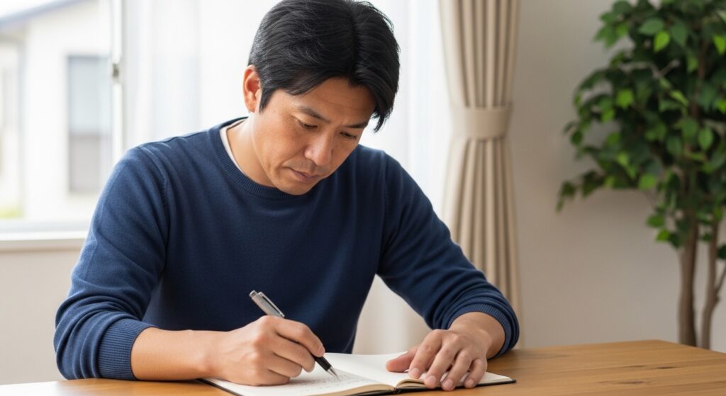 日本人男性が追い切りで馬を調整