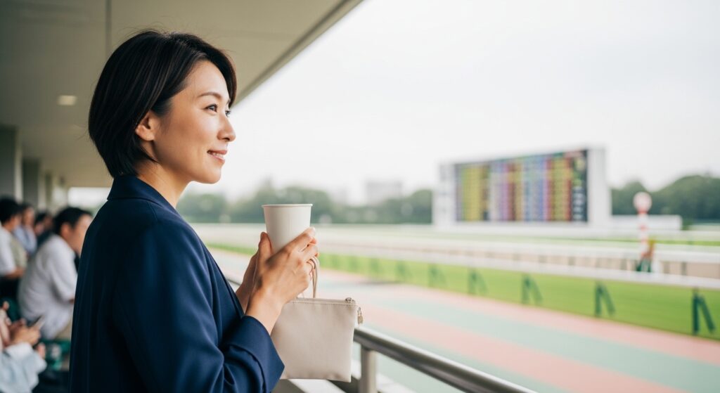 競馬の厩舎コメントを確認しながら馬の状態や調子を分析し、予想に役立てる様子を表すイメージ画像