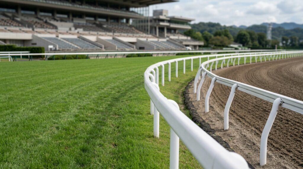 競馬の予想しやすいレースを見極める条件や判断材料を考える際の競馬場コース風景を表すイメージ画像