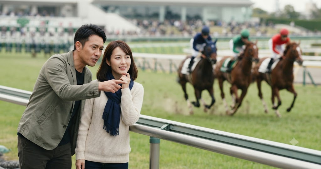 競馬でペースが流れる展開や逃げ馬同士の駆け引きによるレースの流れを表すイメージ画像